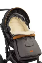 Sensillo Classic Romper Bag Art.824 Light Grey /Wool Sleeping bag with natural sheepskin for a stroller
