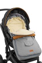 Sensillo Classic Romper Bag Art.824 Light Grey /Wool Sleeping bag with natural sheepskin for a stroller