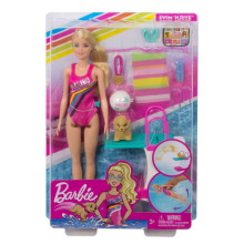 Mattel Barbie  Art.GHK23 Lelle Barbija peldētāja  un kucēns