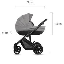 „KinderKraft Prime Lite“ pilkas 3 in1 gaminys. KKKWPRLIGRY3000 universalus vežimėlis 3 in1