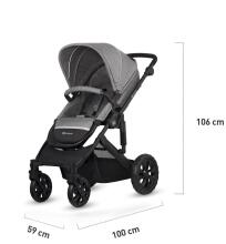 „KinderKraft Prime Lite“ pilkas 3 in1 gaminys. KKKWPRLIGRY3000 universalus vežimėlis 3 in1