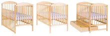 Drewex Cuba Art.7096 Natūrali vaikų medinė lova 120x60cm