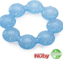 „Nuby IcyBite“ dantukų žiedas. 454 „Blue Blue“ barškėjimas dantų dygimo metu
