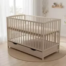 Elf Bed Arco Drawer Art.73281 White Medinė kūdikio lovelė su stalčiumi daiktams susidėti (120x60 cm)