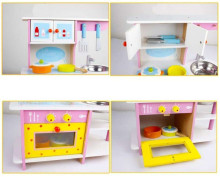 TLC Baby Kitchen Art.T20078  Детская кухня с мойкой, плитой, навесным шкафом и полками