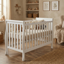 Elf Bed Gardenia Drawer  Art.74234 Nut Toddler crib with a drawer, 120x60 cm