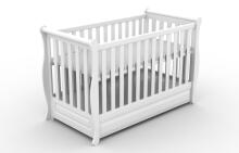 Elf Bed Gardenia Drawer  Art.74249 White Toddler crib with a drawer, 120x60 cm
