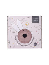 Organinis vilnos menas. TF-102-B-01 Keltinis rankšluostis su gobtuvu Bunny iš Bio-medvilnės 75x75 cm
