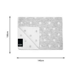 „La bebe ™“ merino vilna 777005 pilki taškai Natūrali vaikiška antklodė (antklodė) / pledas iš Naujosios Zelandijos „Merino“ („Merynos“) vilnos (Naujoji Zelandija), 100x140cm