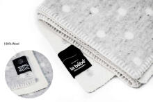„La bebe ™“ merino vilna 777005 pilki taškai Natūrali vaikiška antklodė (antklodė) / pledas iš Naujosios Zelandijos „Merino“ („Merynos“) vilnos (Naujoji Zelandija), 100x140cm