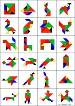 Happy Toys Puzzle Art.8709 Medinė Tangram dėlionė