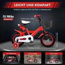 Kids Bike Wheels Collas 12' Red  Art.8063 Vaikų dviratis su dviračiu