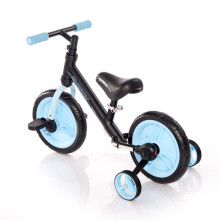 „Lorelli Energy Art.1005048“ pilkas vaikiškas dviratis su metaliniu rėmu ir papildomais ratais