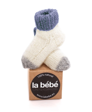 „La Bebe ™“ natūralios „Eco Lambswool“ kūdikių kojinės Art. 83992 Natūralios vilnos megztos vaikiškos kojinės