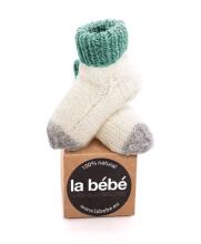 „La Bebe ™ Ėriukų vilna“. 83993 Natūralios vilnos kūdikių kojinės iš natūralios vilnos