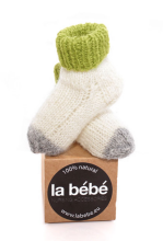 „La Bebe ™ Ėriukų vilna“. 83993 Natūralios vilnos kūdikių kojinės iš natūralios vilnos