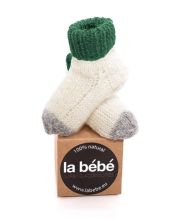 „La Bebe ™ Ėriukų vilna“. 83993 Natūralios vilnos kūdikių kojinės iš natūralios vilnos