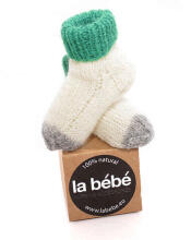 „La Bebe ™ Ėriukų vilna“. 83993 Natūralios vilnos kūdikių kojinės iš natūralios vilnos