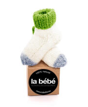 „La Bebe ™ Ėriukų vilna“. 83993 Natūralios vilnos kūdikių kojinės iš natūralios vilnos