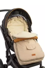 Sensillo Classic Romper Bag Art.84667 Cappuccino/Wool  vežimėlio miegmaišis su avies vilnos pamušalu