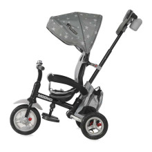 Lorelli Moovo Air Art.1005046 Grey Stars  Детский трехколесный  велосипед c надувными колёсами, ручкой управления и крышей