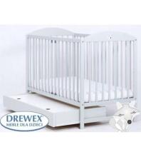 „Drewex Lisek“ šviesiai pilka Prekės 91755 lovelė su stalčiumi 120x60сm