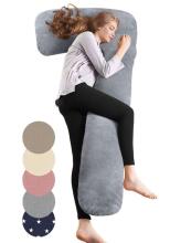 La Bebe ™ minkštos pagalvėlės 91915 medvilnės slaugos nėščios nėščios pasagos pagalvė su užvalkalu [2 užvalkalai], 180 cm