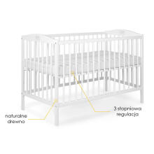 La Bebe™ Kids Wood Cot Tomi 7 Art.92445 Grey Vaikiška medinė lovelė 120x60 cm