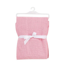 Babydan Pink Art.6355 Хлопковый ажурный детский пледик-одеялко 70х90 см