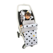 La bebe™ Minky+Cotton Stroller Mat Set Art.95230 Black&White Dots