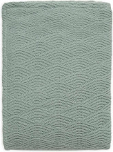 Jollein Cot River Knit Art.517-522-65285 Ash Green/Coral Fleese - Natūralios medvilnės pledas vaikams, 100x150cm
