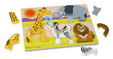 Melissa&Doug Puzzles  Safari Art.11892   Деревянный развивающий пазл для малышей Сафари