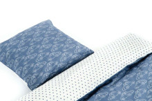 Organinis menas „Smallstuff Blue Blue Vabalas“. 73017-1 viršutinis lapas ir pagalvės užvalkalas 70x100 / 40x45 cm