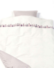 „Smallstuff Babushka Organic Art“. 73014-5 viršutinis paklodė + pagalvių užvalkalas 80x100 / 40x35 cm