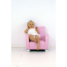 JaBaDaBaDo fotelis pilkas Art.K086 Vaikų klubo kėdės minkšta sėdynė pagaminta iš ekologiškos odos