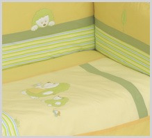 NINO-ESPANA  Bērnu gultas veļas kokvilnas komplekts  'Erizo Yellow' - 5+1