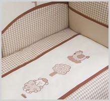 NINO-ESPANA  Bērnu gultas veļas kokvilnas komplekts 'Morada Beige' 6+1