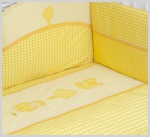 NINO-ESPANA Bernu gultas veljas kokvilnas komplekts 'Morada Yellow' 3+1