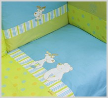 NINO-ESPANA  Bērnu gultas veļas kokvilnas komplekts 'Reno Green' 6bb