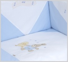 NINO-ESPANA Vaikiškų lovatiesių medvilnės komplektas 'Baile Blue' 5 + 1