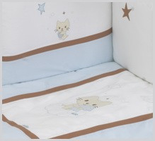 NINO-ESPANA  Bērnu gultas veļas kokvilnas komplekts  'Gatito Blue' 4