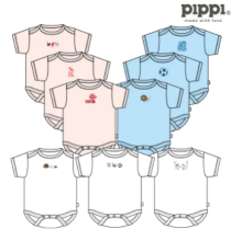 Pippi Baby Body Art.1472-200 Zīdaiņu Bodiji ar īsajām piedurknēm (izmēri: 50-98)