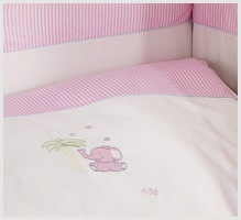NINO-ESPANA  Bernu gultas veljas kokvilnas komplekts 'Elefante Pink' 3+1