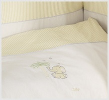 NINO-ESPANA Bērnu gultas veļas kokvilnas komplekts 'Elefante Ecru' 6+1