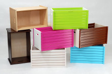 „Timberino BOXIS 703 White Green“ moderni žaislų dėžutė - lentyna