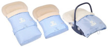 WOMAR 9/2 26609 Mėlynas dviejų dalių vežimėlio miegmaišis su avies vilna arba poliariniu pamušalu Nr. 20 106 cm