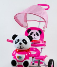 Babymix ET-A23-2 interaktīvs bērnu trīsritenis ar jumtiņu un rokturi panda