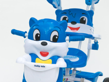 Interaktyvus vaikiškas triratukas „Babymix ET-A14-2“ su stogu ir rankena katė