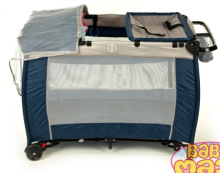 „Baby Maxi 2012 MOD 2“ tamsiai mėlynai pilka daugiafunkcė kelioninė lova 2 lygiais 698