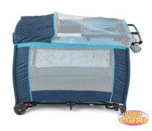 „Baby Maxi 2012 MOD 2“ tamsiai mėlynai-šviesiai mėlyna daugiafunkcė kelioninė lova 2 aukštais (697)